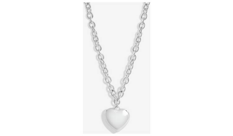 Lipsy Silver Heart Double Chain Pendant Necklace