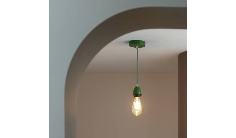 Habitat Metal Pendant Light - Green
