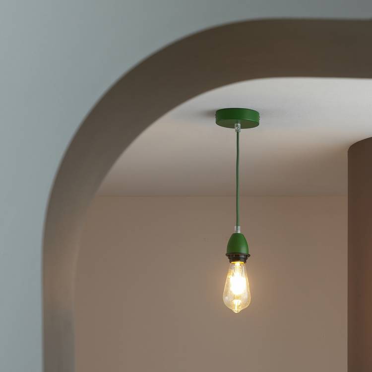Habitat Metal Pendant Light - Green 0