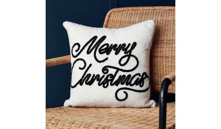 BHS Christmas Cushion - White - 42x42cm