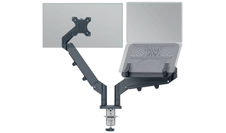 Leitz Space Saving Dual Monitor And Laptop Arm - Dark Grey