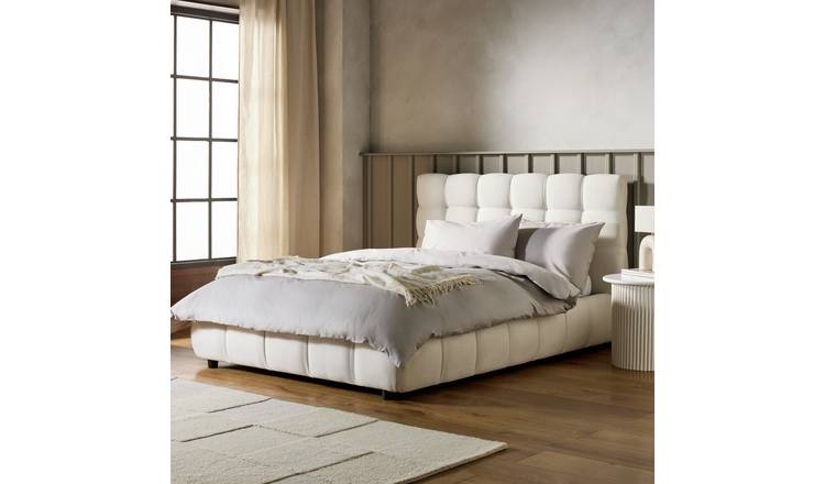 Habitat Bowie Kingsize End Lift Ottoman Bed - Cream