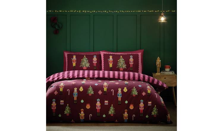 Catherine Lansfield Xmas Nutcracker Plum Bedding Set- Single