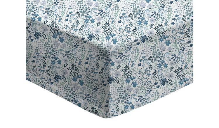 Argos Home Ditsy Floral Blue Fitted Sheet - Single