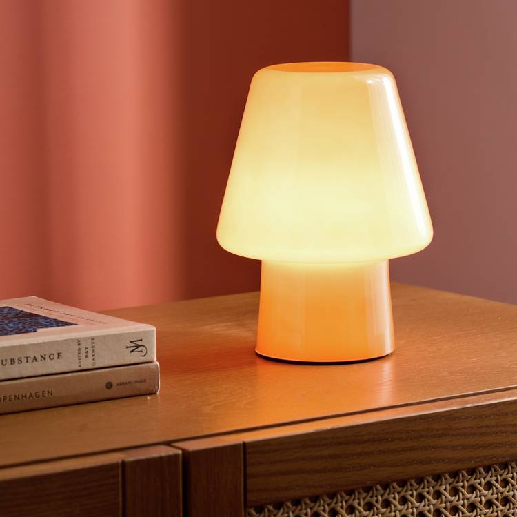 Habitat Flore Glass Table Lamp - Orange 0