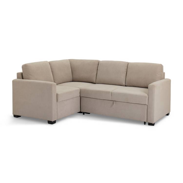 Habitat Reagan Fabric Left Hand Corner Sofa Bed- Natural 0