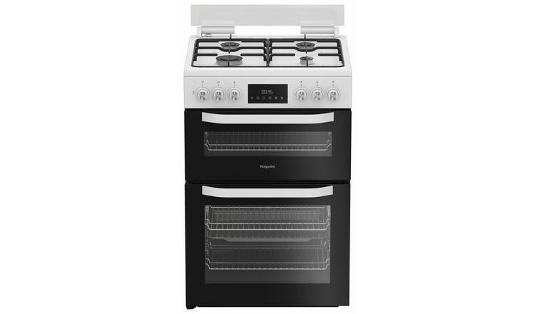 Hotpoint HDD6GDC2W 60cm Double Oven Dual Fuel Cooker - White