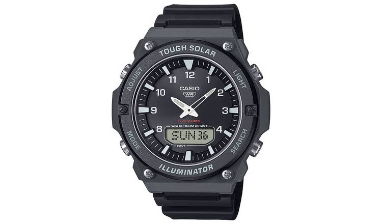 Casio Analogue Display Black Dial Resin Strap Watch