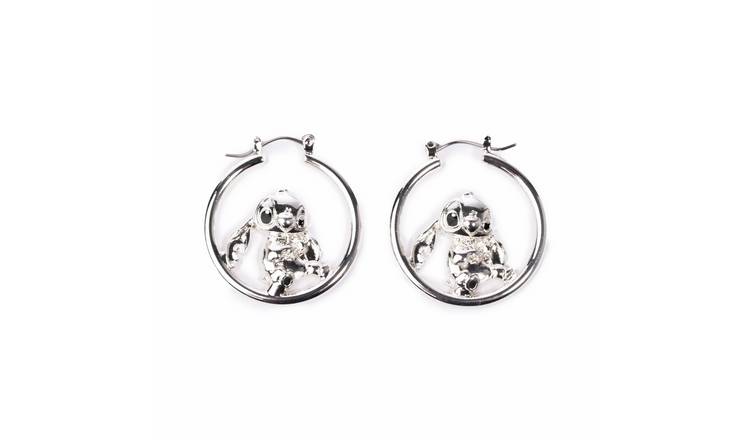 Custard London Silver Disney Stitch Hoop Earrings