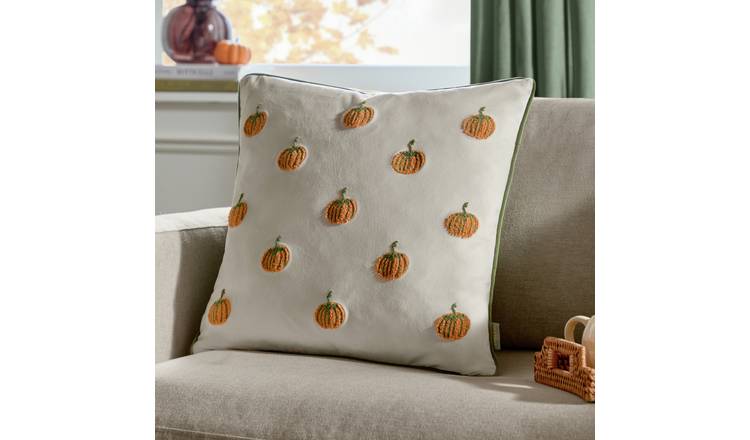 Wylder Pumpkin Spice Cushion - White - 45x45cm