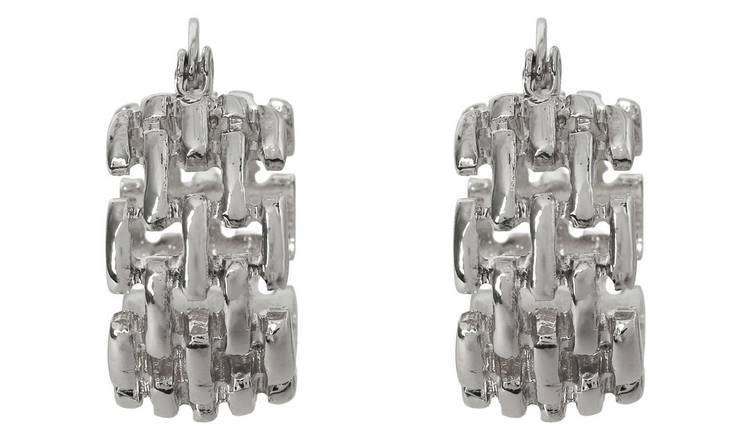 Liars & Lovers Silver Watch Strap Link Hoop Earrings 