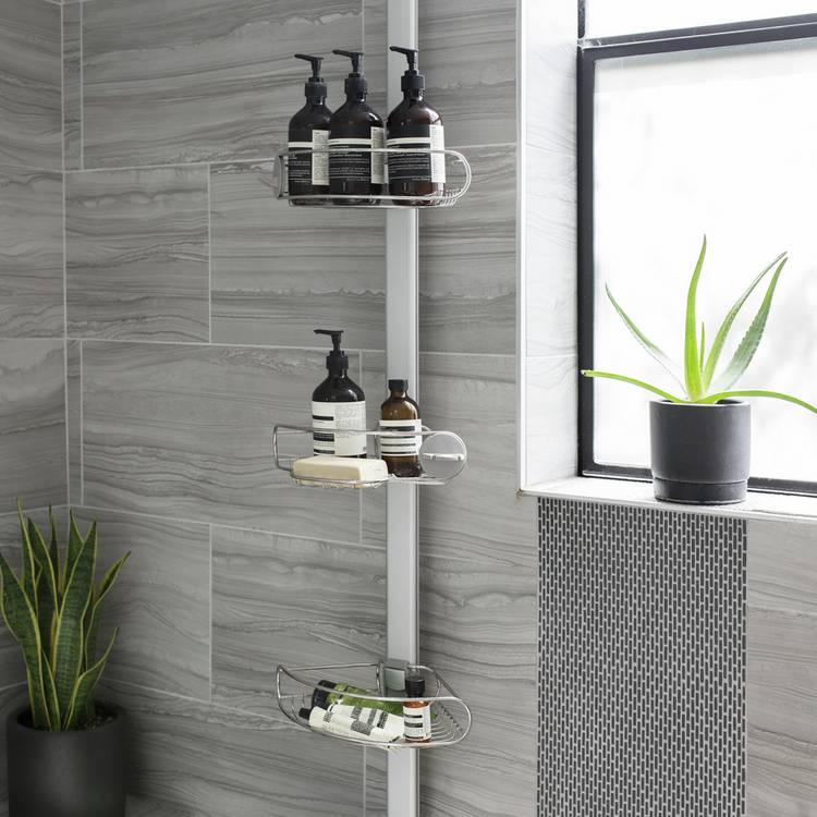 Simplehuman Large Tension Shower Caddy - Stainless Steel 0