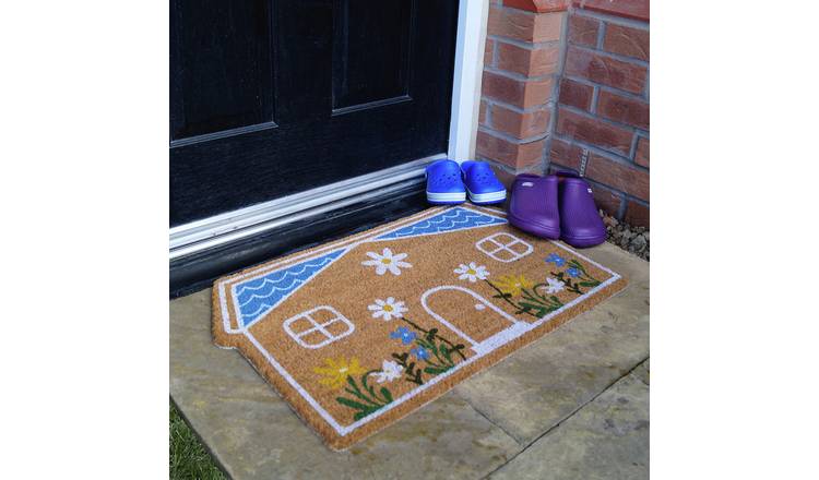 Mighty Mats Latex Flower Cottage Doormat - 45x75cm