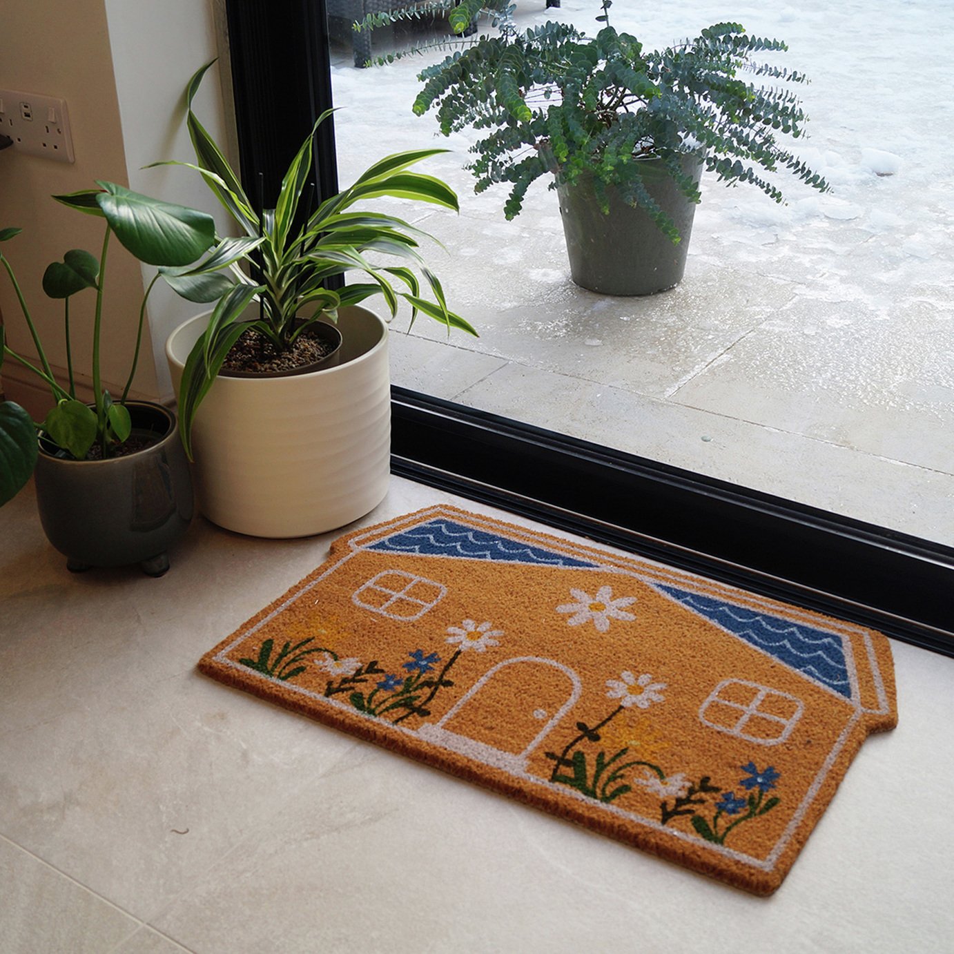 Buy Mighty Mats Latex Flower Cottage Doormat - 45x75cm | Door mats