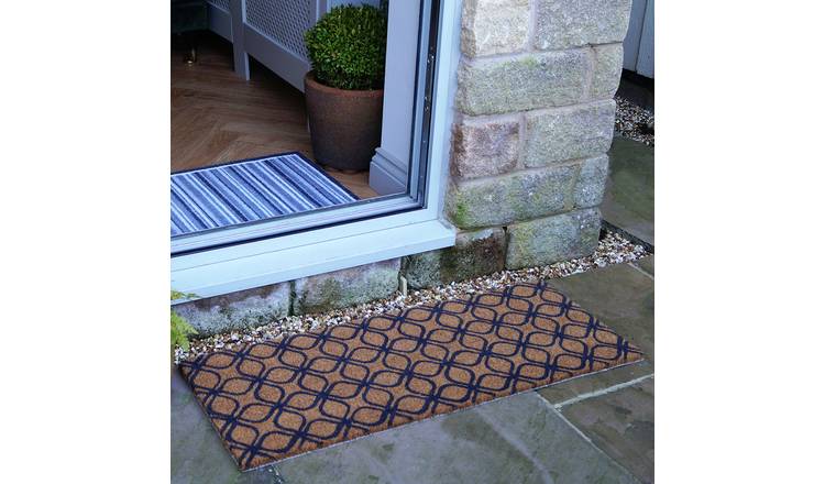 Mighty Mats Patio Latex Geo Cut Pile Doormat - 38x98cm