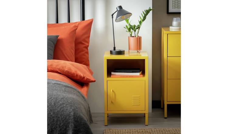 Habitat Stevie 1 Door Bedside Table - Mustard