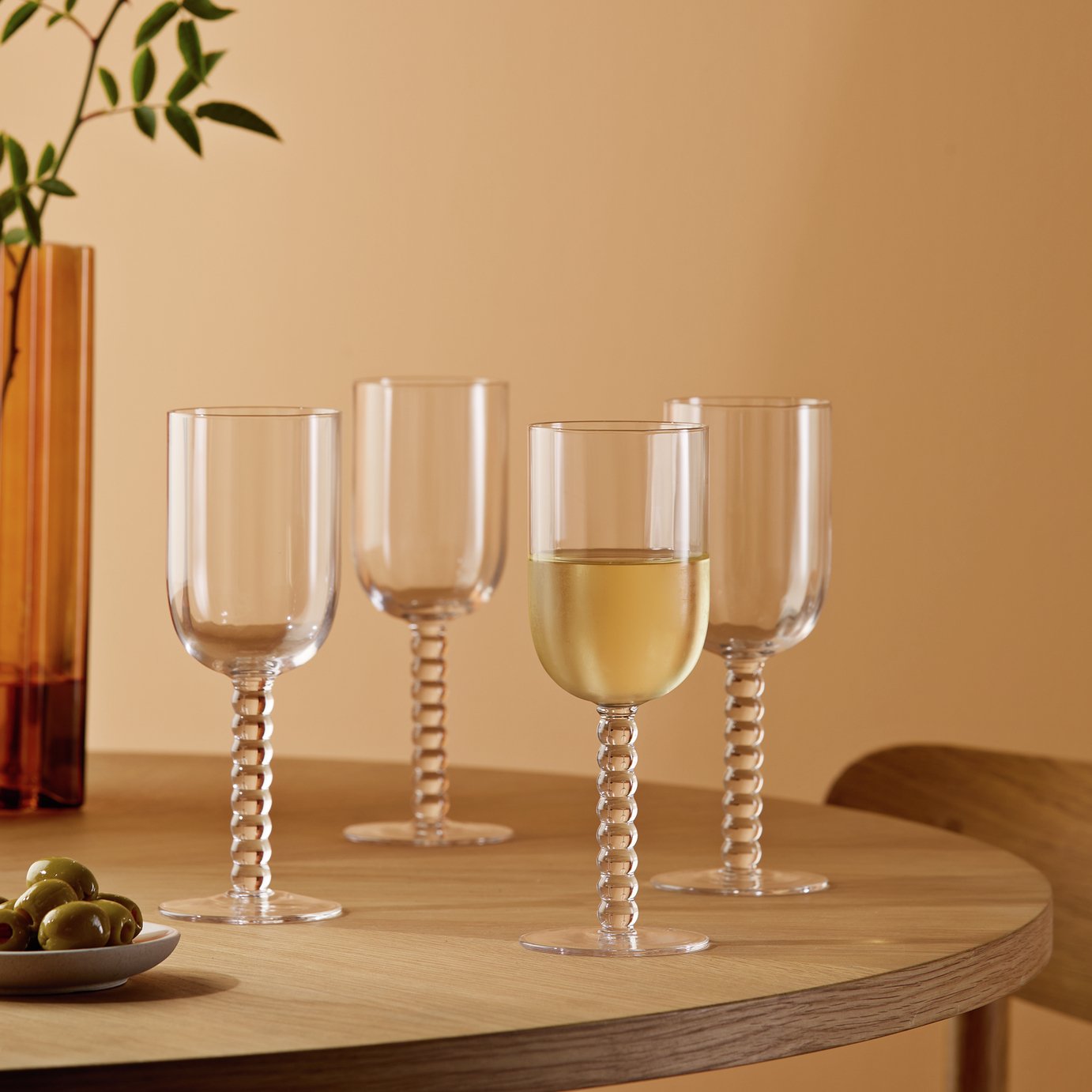 bobbin stem wine glasses pack of 4