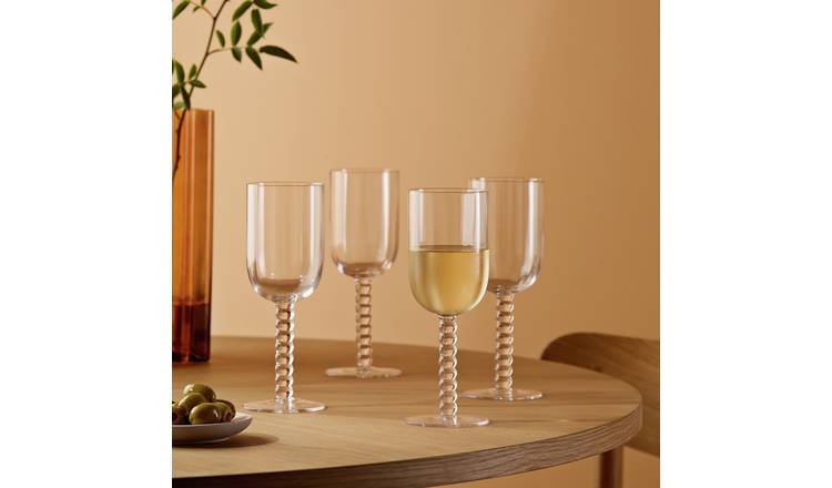 Habitat Bobbin Set of 4 Wine Glasses - Clear