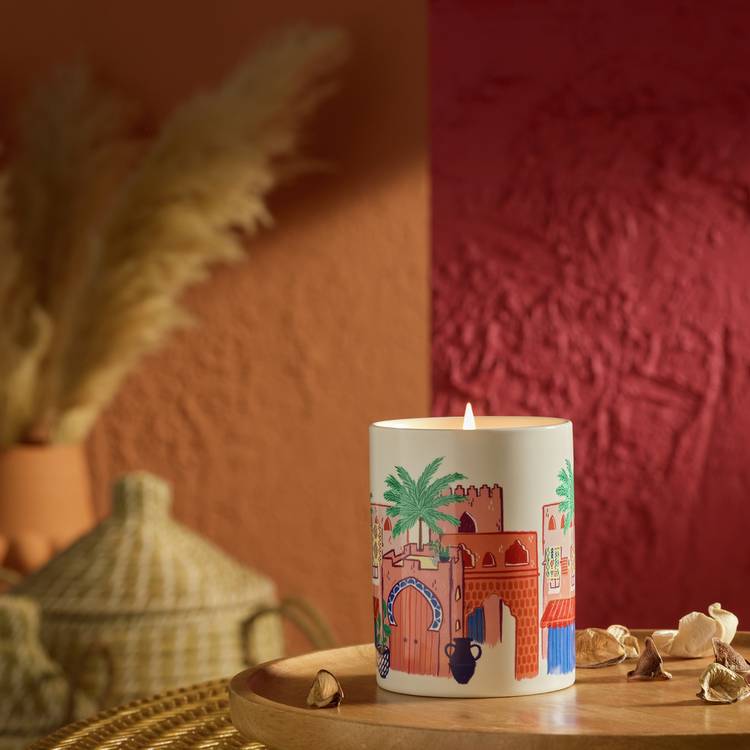 Habitat Marrakesh Medium Ceramic Candle - Morocco 0