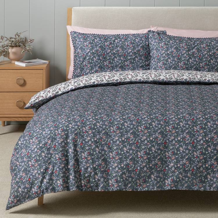 Habitat Heritage Foliage Blue Bedding Set - King size 0