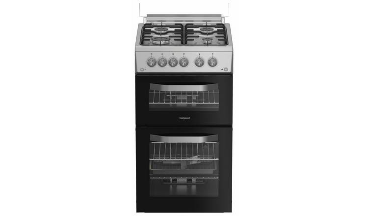 Hotpoint HDG5GCX 50cm Double Oven Gas Cooker - S/Steel