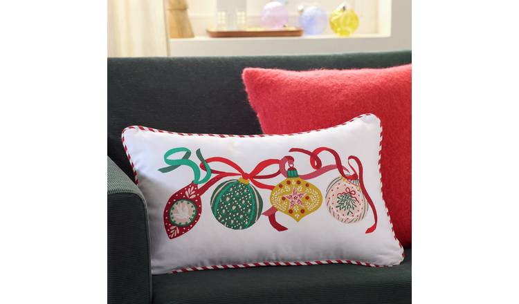 Argos Home Bauble Printed Cushion - 50x30cm