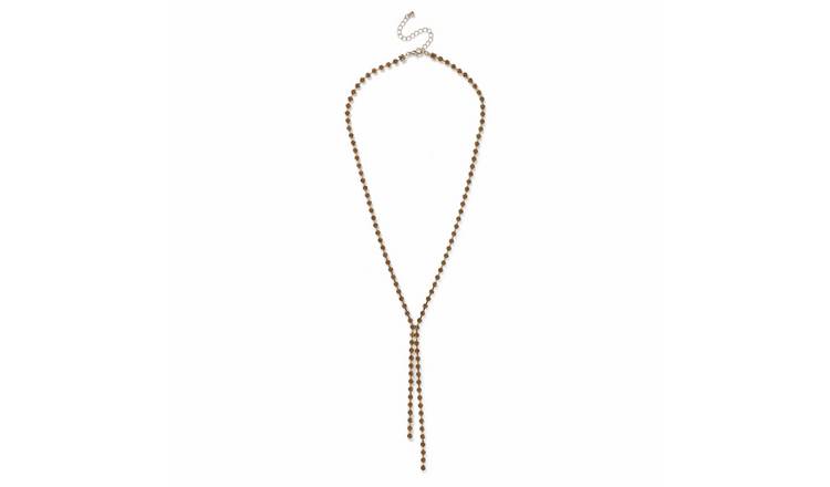 Freedom Yellow Gold Cup Chain Y Pendant Necklace