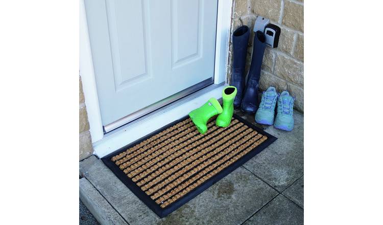 Mighty Mats Premium Rubber Natural & Black Doormat - 45x75cm