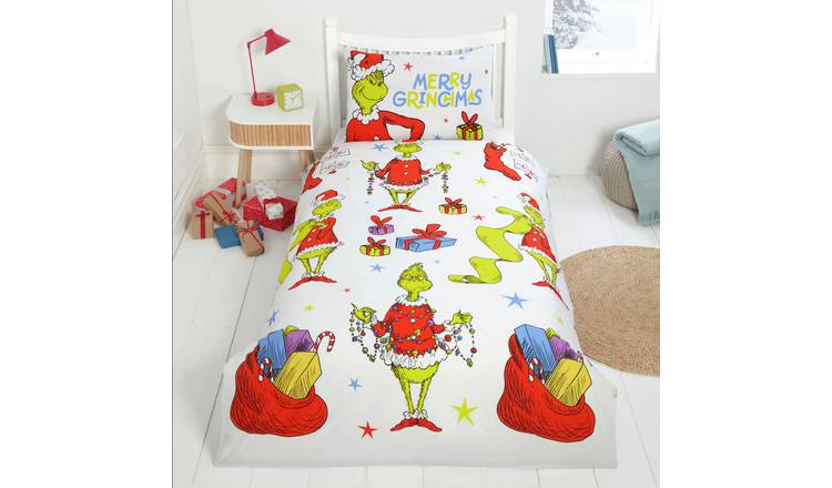 The Grinch White Kids Bedding Set - Single