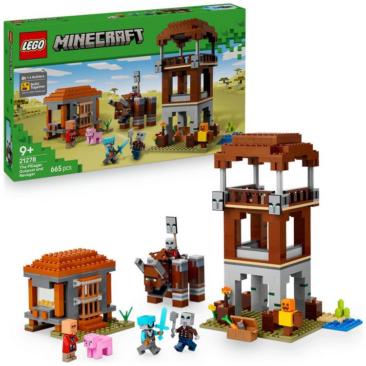 LEGO Minecraft The Pillager Outpost and Ravager Toy 21278 0