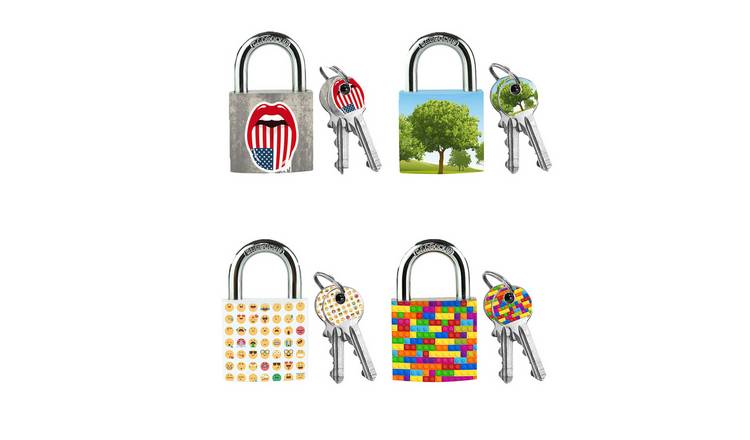 Master Lock 3430EURDAST Key Patterned Solid Body Padlock