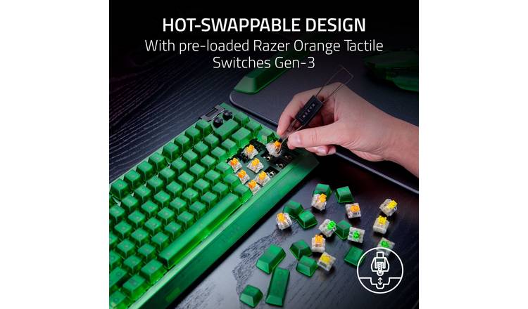 Razer BlackWidow V4 75% Gaming Keyboard Orange Switches Chroma RGB US ISO 1