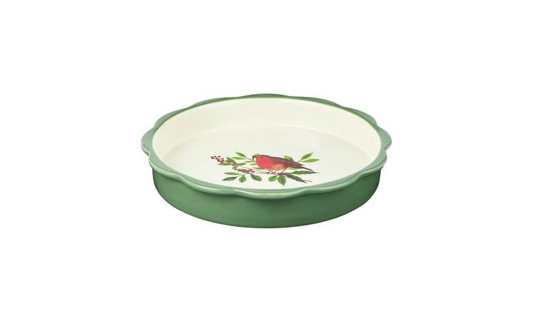 Argos Home Robin 24cm Ceramic Fluted Pie Dish - Green