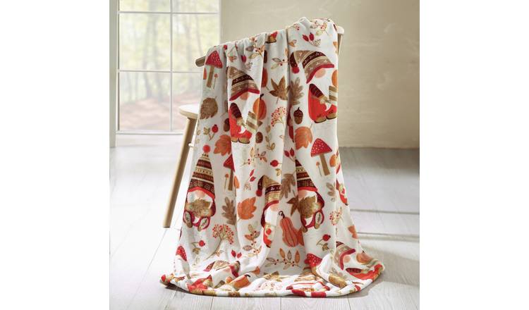 Catherine Lansfield Gonks Fleece Throw - Natural - 170x130cm