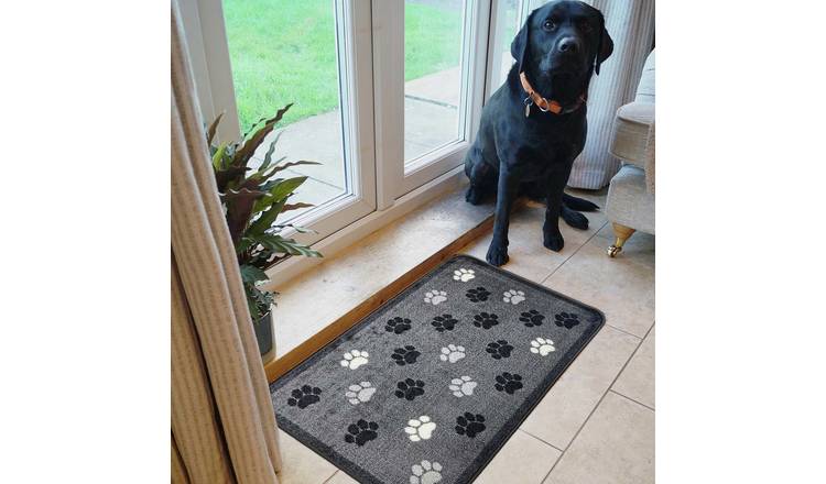 Mighty Mats Supersoft Washable Paw Print Doormat - 50x75cm