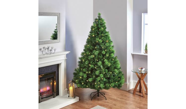 Premier Prelit 240 LEDs Nevada Fir Bristle Christmas Tree