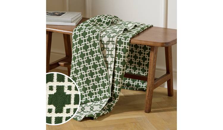 Habitat Chain Geo Throw - Green - 150x125cm