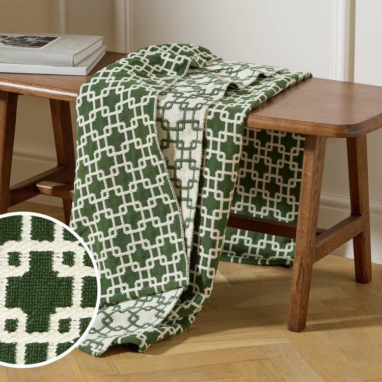 Habitat Chain Geo Throw - Green - 150x125cm 0