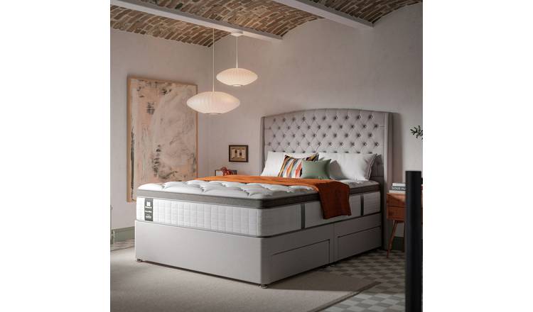 Sealy Pewter Superking 4 Drawer Divan Bed - Grey