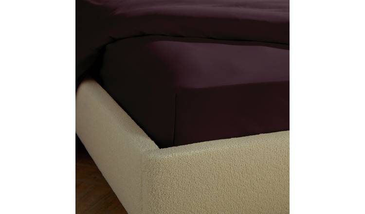 Silentnight Supersoft Plain Burgundy Fitted Sheet - Single