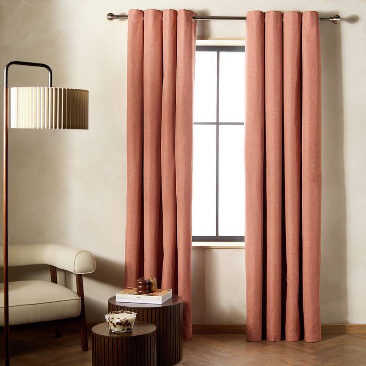 Habitat Blackout Eyelet Curtain - Orange - 137x117cm 0