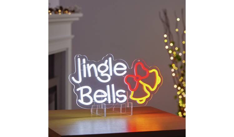 Premier 40cm  Lit Jingle Bells Hanging Neon Sign