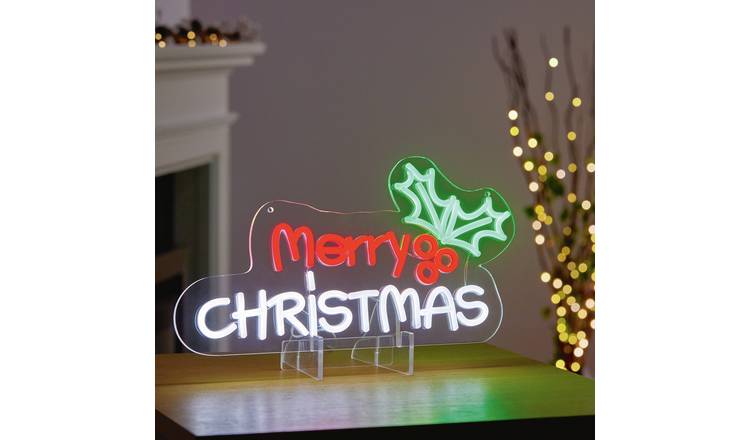 Premier 40cm Merry Christmas Light Neon Sign