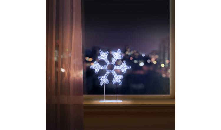 Premier 45 cm  Lit Snowflakes Tabletop White Led Light