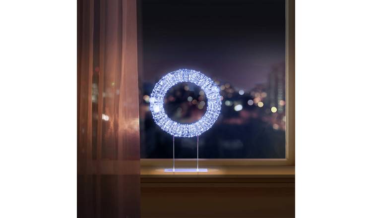Premier Twinkling 720 White LEDs Table Top Christmas Wreath