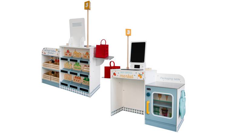 Chad Valley Wooden Supermarket Toy Set 