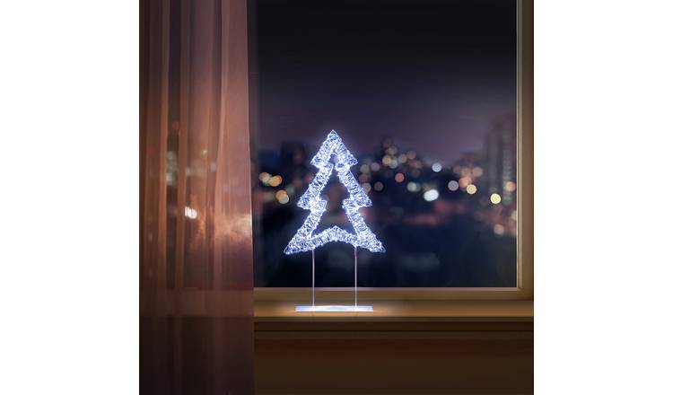 Premier Silver Table Top Christmas Tree 720 White LEDs