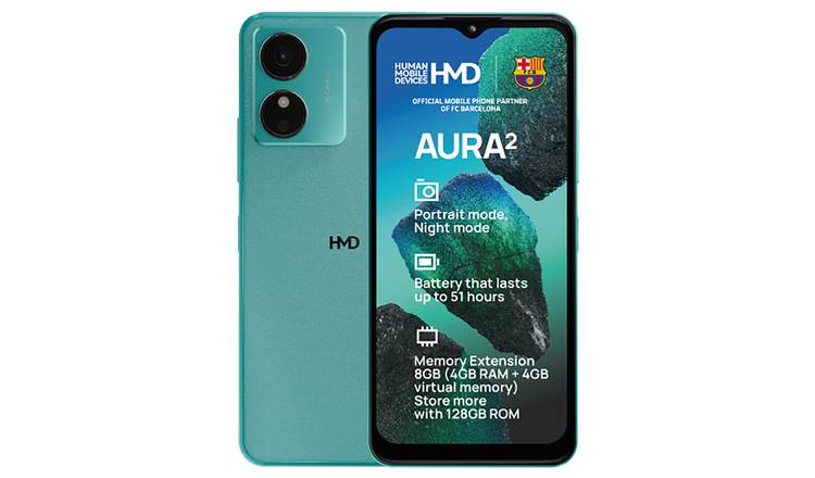SIM Free HMD Aura2 128GB Mobile Phone - Icy Blue