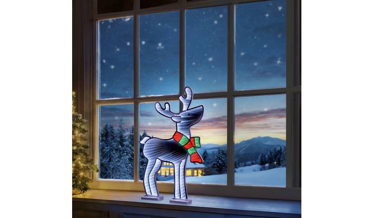 Premier 59.5cm Infinity Mirror LED Scarf Reindeer