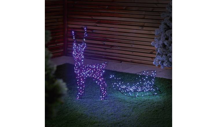 Premier Enchanted Reindeer and Sleigh Christmas Decoration